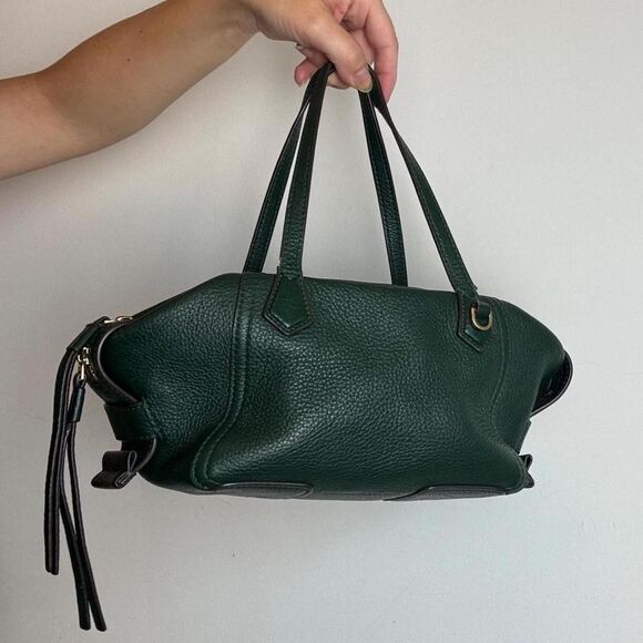 Tory Burch Handbags - Tory Burch Perry Small Satchel in pine green pebbled leather